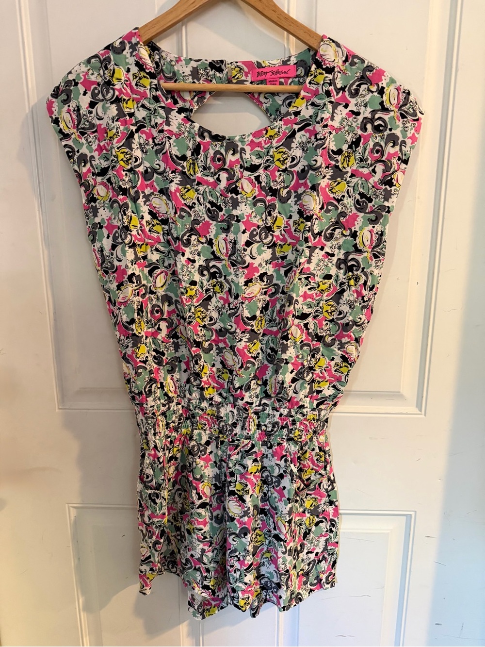 Betsey Johnson Pink & Yellow Floral Romper